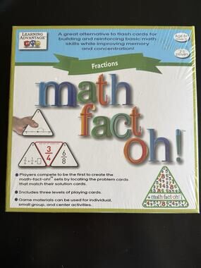 Learning Advantage Math Fact-Oh! Fractions Game NEW Sealed Homeschool STEM